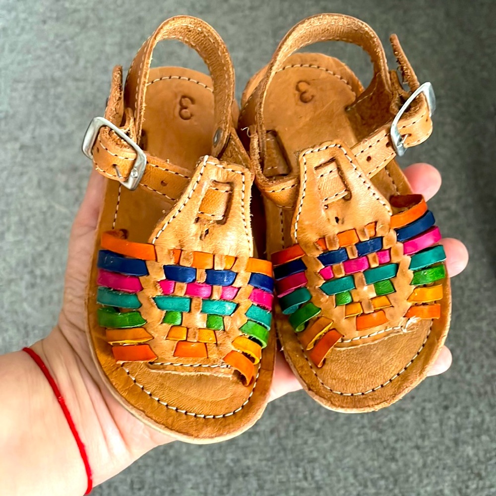 COPY - CLEARANCE Baby - toddlers - girls Mexican leather huaraches